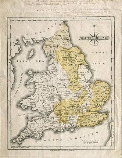 Map of Southern Britain, Coloured to Show Geological Areas of Interest, Annotated by William Smith by John Cary